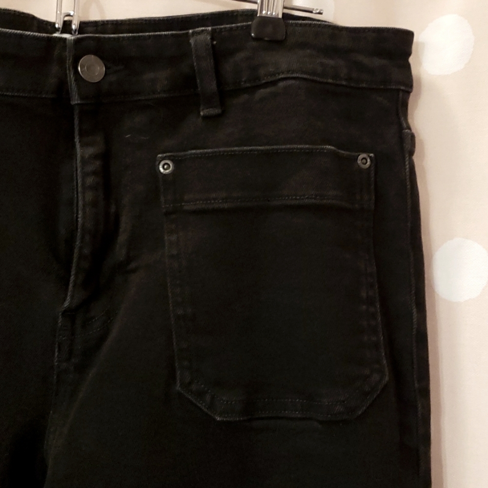 Zara Black Patch Pocket Jeans